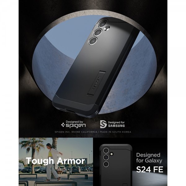 Spigen Samsung Galaxy S24 FE Suojakuori Tough Armor Musta