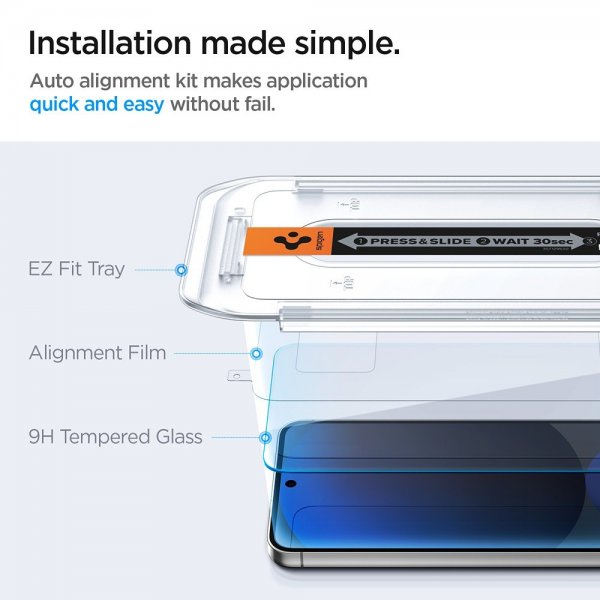 Spigen Samsung Galaxy S24 FE -näytönsuoja GLAS.tR EZ Fit 2-pakkaus