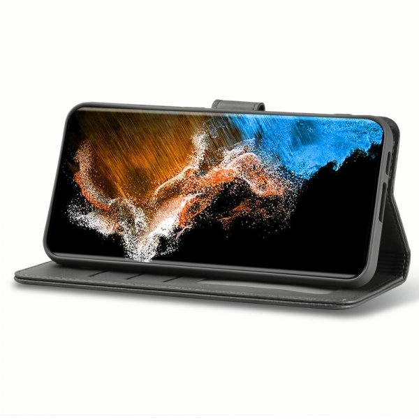 Lc.Imeeke Samsung Galaxy S24 Suojakuori Korttipaikalla ja Jalustatoiminnolla Musta