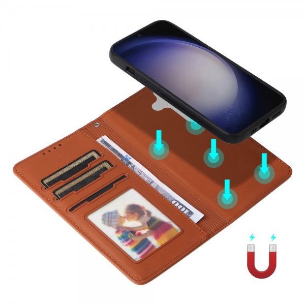 Betopnice Samsung Galaxy S24 Suojakotelo irrotettavalla kuorella 005 Ruskea