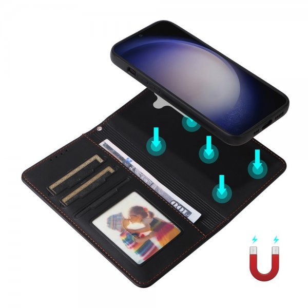 Betopnice Samsung Galaxy S24 -kotelo irrotettavalla kuorella 005 Musta