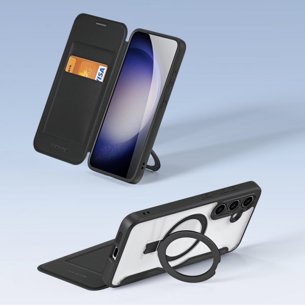 Dux Ducis Samsung Galaxy S24 -kuori Skin X Pro Series Kickstand MagSafe musta
