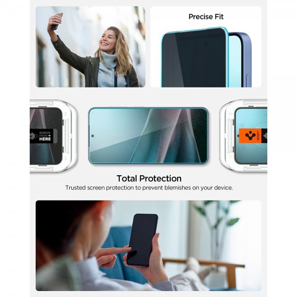Spigen Samsung Galaxy S24/Galaxy S25 Näytönsuoja GLAS.tR EZ Fit Privacy 2-pack
