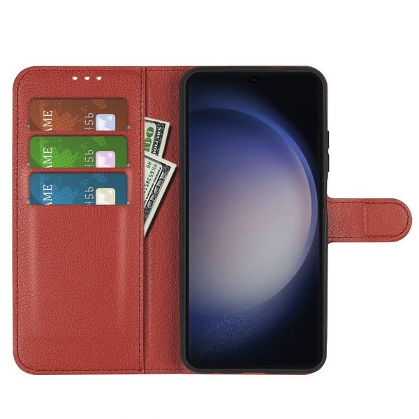 Samsung Galaxy S24 Suojakuori Jalustalla Ruskea