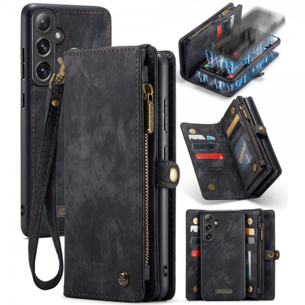 CaseMe Samsung Galaxy S24 Plus -kotelo, 008 Series, irrotettava kuori, musta
