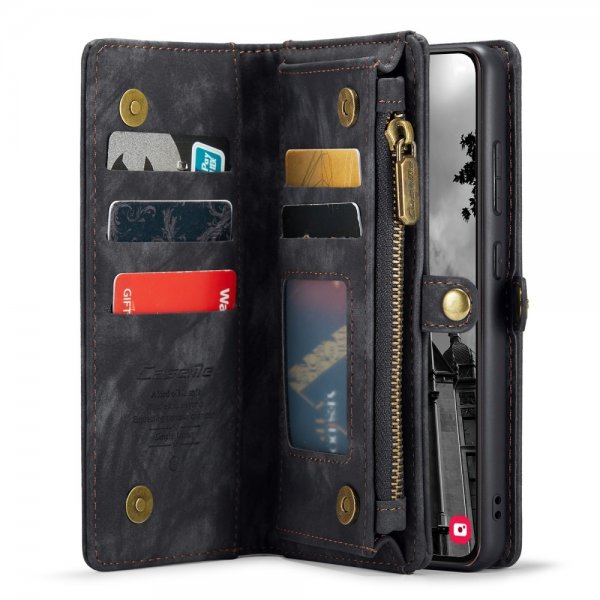 CaseMe Samsung Galaxy S24 Plus -kotelo, 008 Series, irrotettava kuori, musta