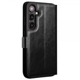 Qialino Samsung Galaxy S24 Plus Suojakotelo, Aitoa Nahkaa, Musta