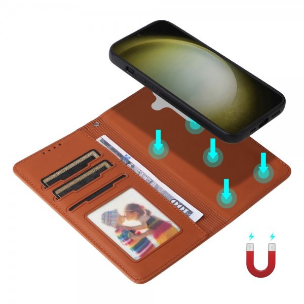 Betopnice Samsung Galaxy S24 Plus -kotelo irrotettavalla kuorella 005 ruskea