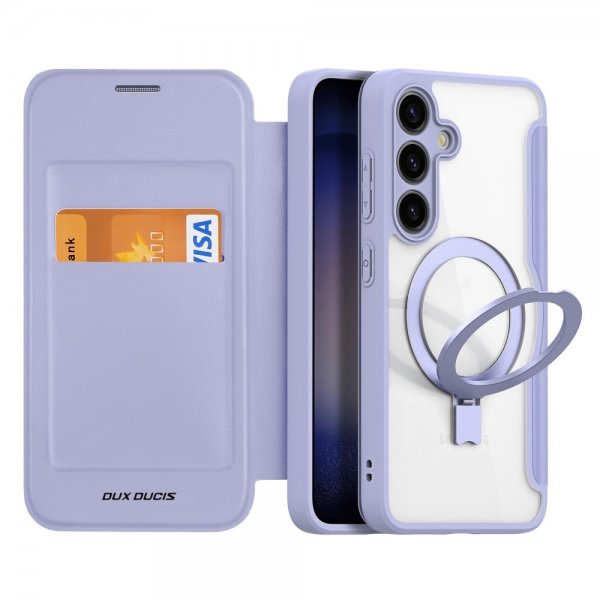 Dux Ducis Samsung Galaxy S24 Plus -kotelo, Skin X Pro Series, jalusta, MagSafe, violetti
