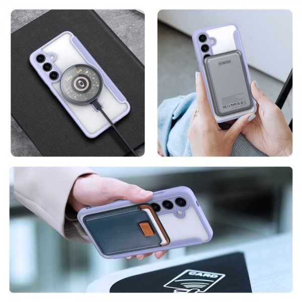 Dux Ducis Samsung Galaxy S24 Plus -kotelo, Skin X Pro Series, jalusta, MagSafe, violetti