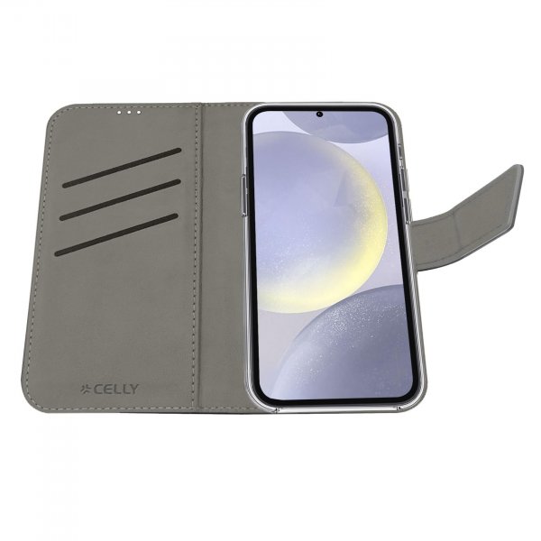 Celly Samsung Galaxy S24 Plus -kotelo Wally Wallet Case Musta