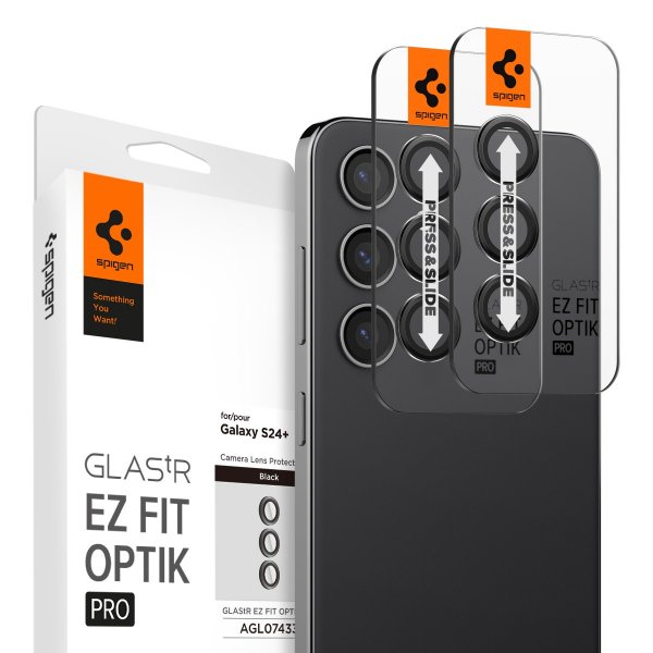 Spigen Samsung Galaxy S24 Plus kameranssuoja GLAS.tR EZ Fit Optik Pro, 2 kpl, musta