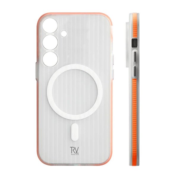 Rvelon Samsung Galaxy S24 Plus Kuori Aallotettu MagSafe Oranssi