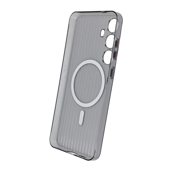 Samsung Galaxy S24 Plus Kuori Korrugoitu MagSafe Läpinäkyvä Musta