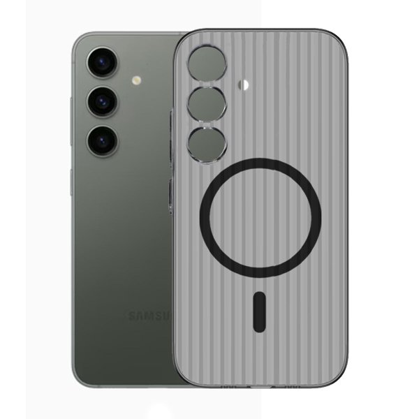 Samsung Galaxy S24 Plus Kuori Korrugoitu MagSafe Läpinäkyvä Musta