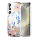 Samsung Galaxy S24 Plus Kuori Kukkakuvio MagSafe Pinkki Sininen