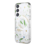 Samsung Galaxy S24 Plus Kuori Kukkakuvio MagSafe Valkoinen