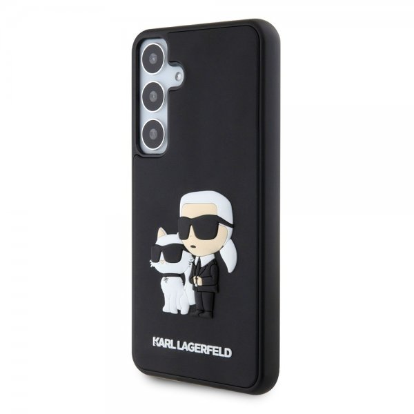 Karl Lagerfeld Samsung Galaxy S24 Plus -kuori 3D Rubber Karl & Choupette Musta