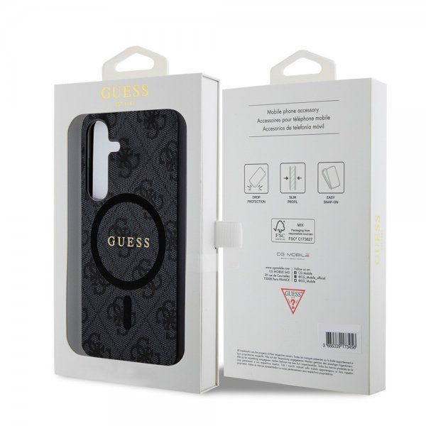 Guess Samsung Galaxy S24 Plus Kuori 4G Pattern MagSafe Musta