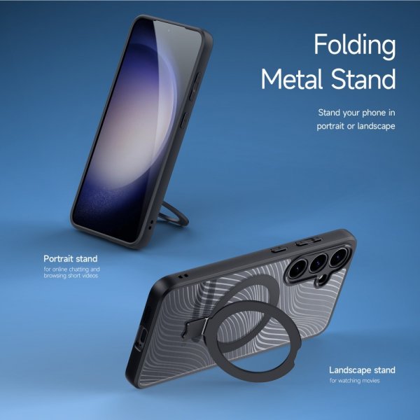 Dux Ducis Samsung Galaxy S24 Plus -kuori, Aimo Series MagSafe Kickstand, musta