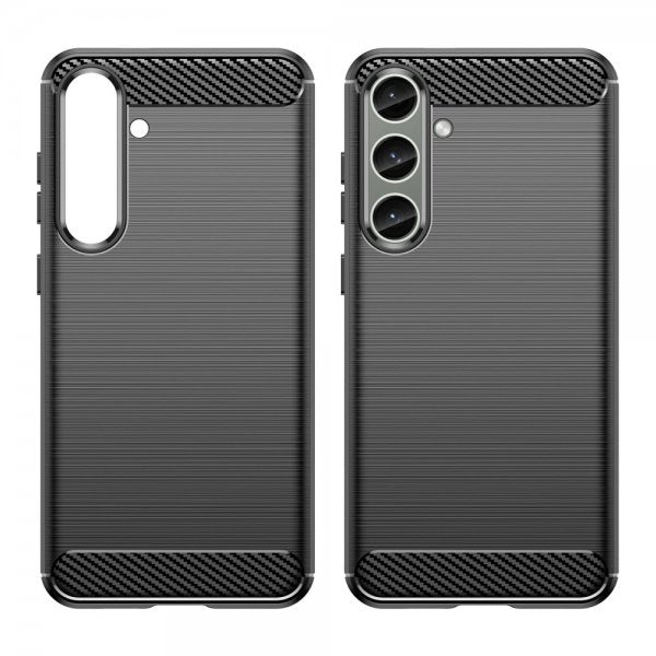 Samsung Galaxy S24 Plus -kuori, harjattu hiilikuitu, musta