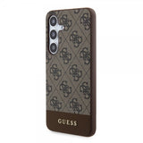 Guess Samsung Galaxy S24 Plus Kuori Bottom Stripe Metal Logo Ruskea