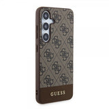 Guess Samsung Galaxy S24 Plus Kuori Bottom Stripe Metal Logo Ruskea