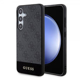 Guess Samsung Galaxy S24 Plus Kuori Bottom Stripe Metal Logo Musta