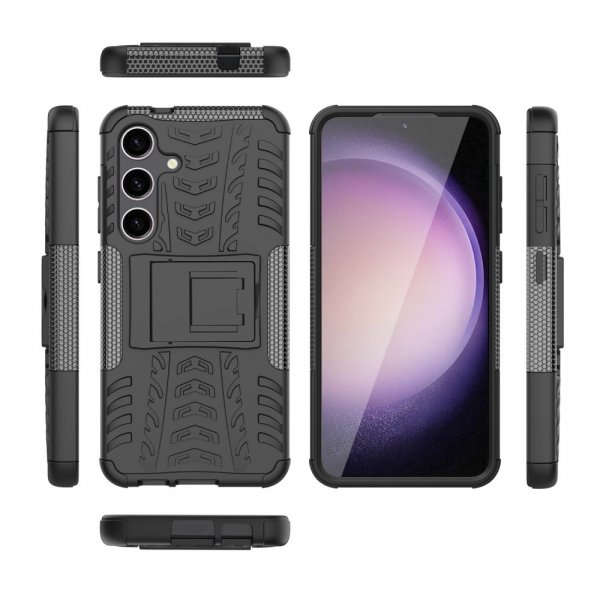 Samsung Galaxy S24 Plus Kuori Renkaan kuvio Jalusta Musta