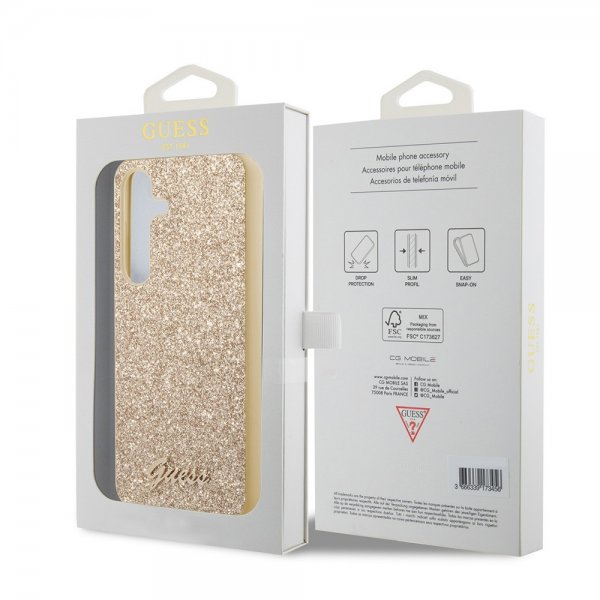 Guess Samsung Galaxy S24 Plus Kuori Fixed Glitter Kulta