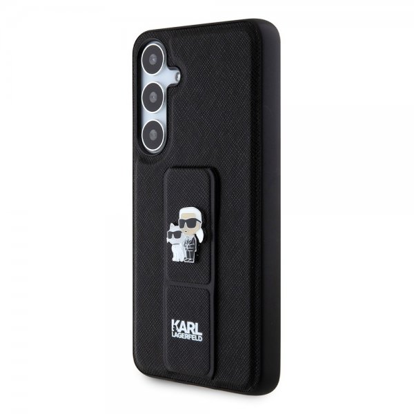 Karl Lagerfeld Samsung Galaxy S24 Plus -kotelo Grip & Stand Saffiano musta