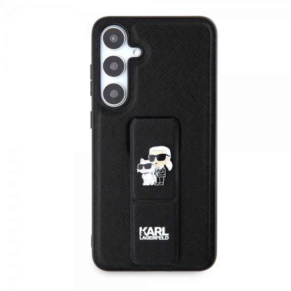 Karl Lagerfeld Samsung Galaxy S24 Plus -kotelo Grip & Stand Saffiano musta