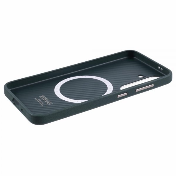 X-Level Samsung Galaxy S24 Plus Kuori Nahkakuviointi MagSafe Vihreä