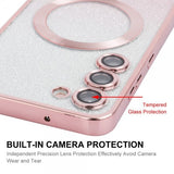 Enkay Samsung Galaxy S24 Plus Kuori Pinnoitettu reuna glitter MagSafe Violetti