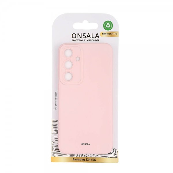 Onsala Samsung Galaxy S24 Plus Silikonisuojakuori Chalk Pink