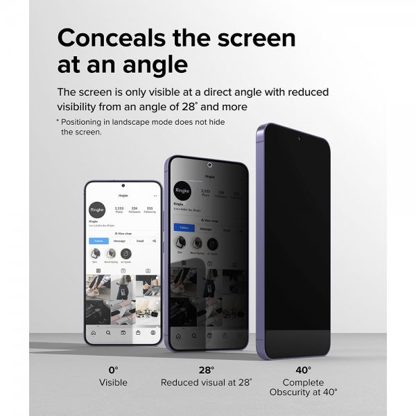 Ringke Samsung Galaxy S24 Plus -näytönsuoja Easy Slide Privacy 2-pack