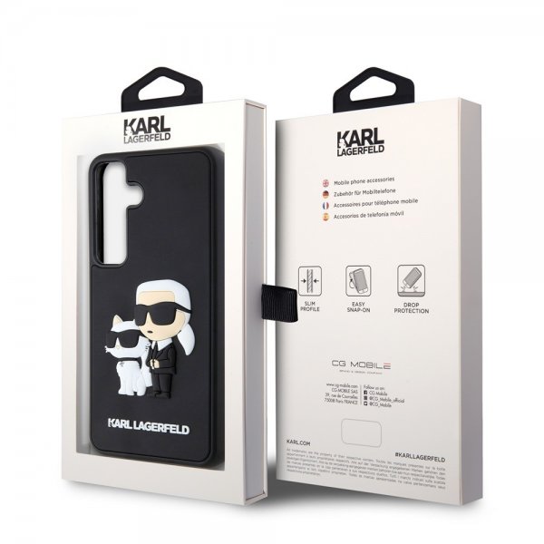 Karl Lagerfeld Samsung Galaxy S24 Suojakuori 3D Rubber Karl & Choupette Musta