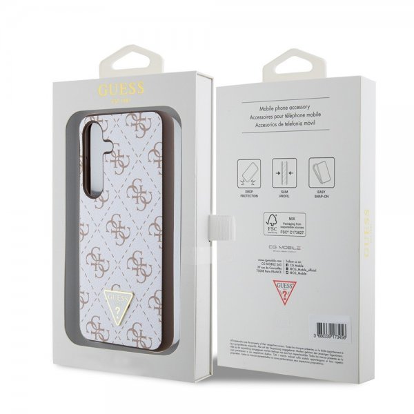Guess Samsung Galaxy S24 Kuori 4G Print Grained Valkoinen