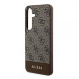 Guess Samsung Galaxy S24 Kuoret Bottom Stripe Metal Logo Ruskea