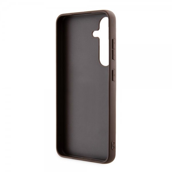 Guess Samsung Galaxy S24 Kuoret Bottom Stripe Metal Logo Ruskea