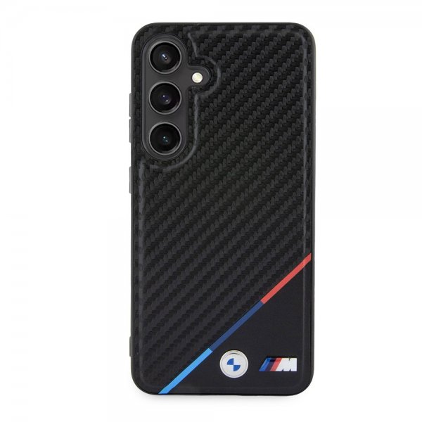 BMW Samsung Galaxy S24 Kuori Carbon Tricolor Stripe MagSafe Musta