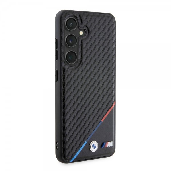 BMW Samsung Galaxy S24 Kuori Carbon Tricolor Stripe MagSafe Musta