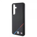 BMW Samsung Galaxy S24 Kuori Carbon Tricolor Stripe MagSafe Musta