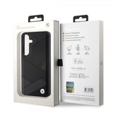 BMW Samsung Galaxy S24 Kuori Aidosta Nahasta Kuvioitu Musta