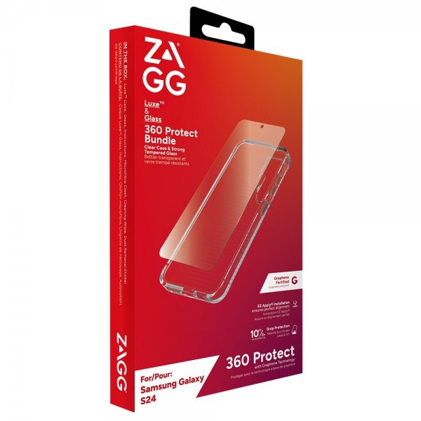 ZAGG Samsung Galaxy S24 Kuoret ja näytönsuoja Luxe & Glass 360 Protect -paketti