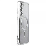 Enkay Samsung Galaxy S24 Kuori Pinnoitettu Reuna Glitter MagSafe Hopea