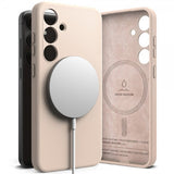 Ringke Samsung Galaxy S24 Kuori Silikoni Magneettinen Pink Sand