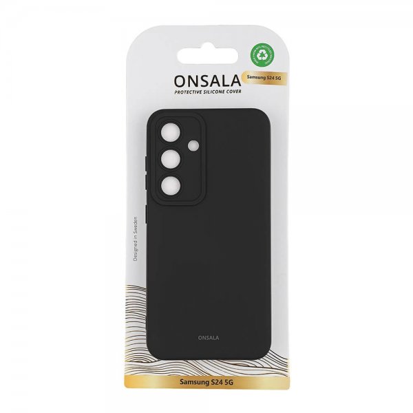 Onsala Samsung Galaxy S24 Silikonikuori Musta