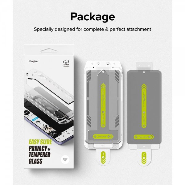 Ringke Samsung Galaxy S24 Näytönsuoja Easy Slide Privacy 2-pack