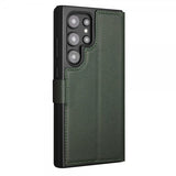 Qialino Samsung Galaxy S24 Ultra Kotelo Aitoa Nahkaa Vihreä